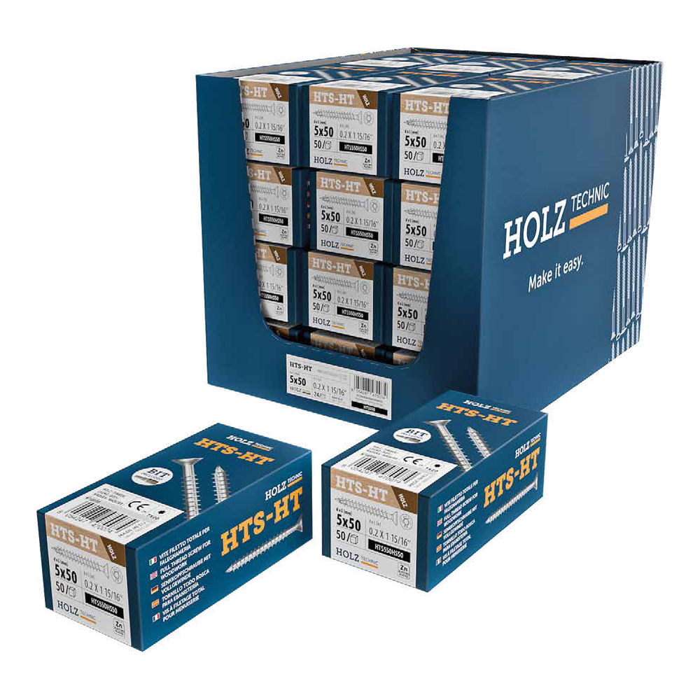 Vollgewindeschraube HTS-HT 4,5 x 50 mm, Senkkopf TX 20, verzinkt – Schachtel 50 Stk. – Bild 8